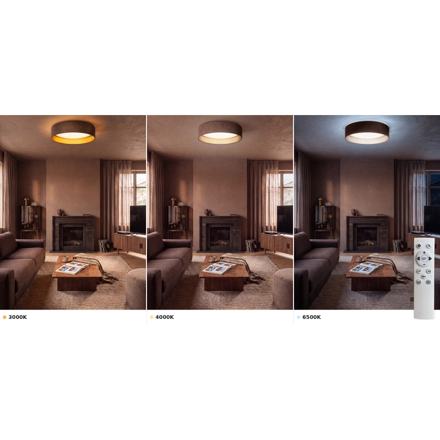 Brilagi - LED Stmívatelné stropní svítidlo VELVET SMART VARI LED/36W/230V 3000-6500K pr. 55 cm hnědá/zlatá + dálkové ovládání