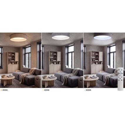 Brilagi - LED Stmívatelné stropní svítidlo VELVET SMART VARI LED/36W/230V 3000-6500K pr. 55 cm šedá + dálkové ovládání