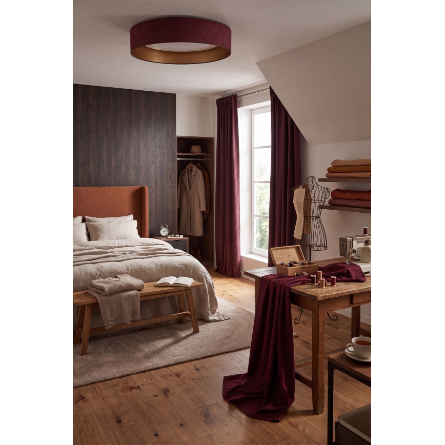Brilagi - LED Stmívatelné stropní svítidlo VELVET SMART VARI LED/36W/230V 3000-6500K pr. 55 cm vínová/zlatá + dálkové ovládání