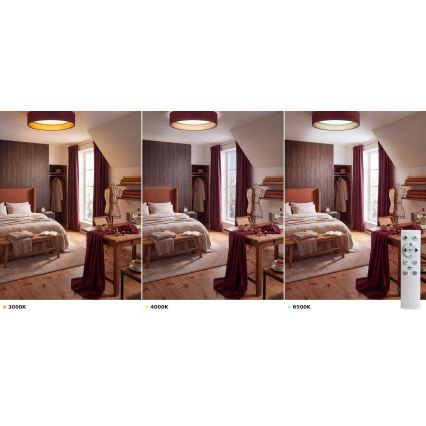 Brilagi - LED Stmívatelné stropní svítidlo VELVET SMART VARI LED/36W/230V 3000-6500K pr. 55 cm vínová/zlatá + dálkové ovládání