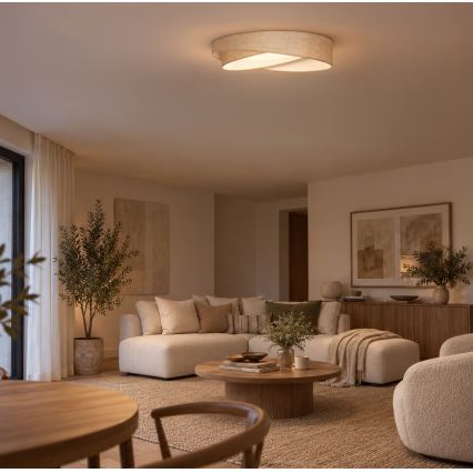 BRILAGI - LED Stmívatelné stropní svítidlo VELVET TWIST LED/36W/230V 3000-6000K pr. 65 cm Wi-Fi Tuya Beacon béžová + dálkové ovládání