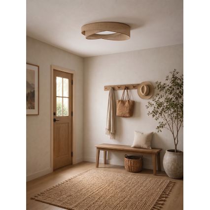 Brilagi - LED Stmívatelné stropní svítidlo VELVET TWIST LED/36W/230V 3000-6000K pr. 65 cm Wi-Fi Tuya Beacon béžová + dálkové ovládání