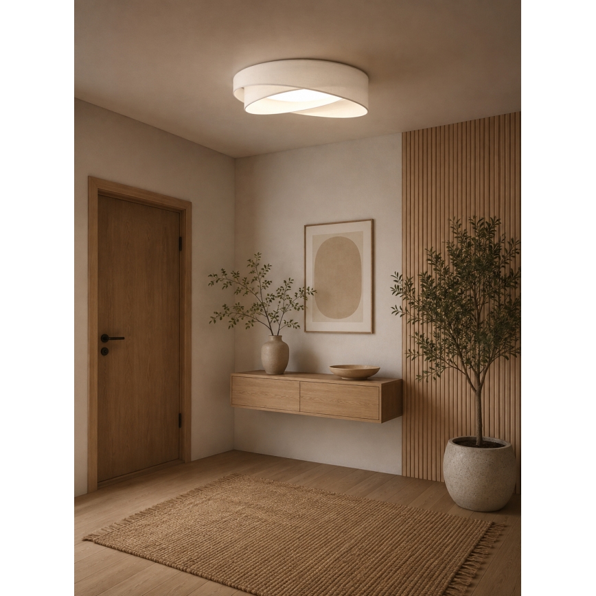 Brilagi - LED Stmívatelné stropní svítidlo VELVET TWIST LED/36W/230V 3000-6000K pr. 65 cm Wi-Fi Tuya Beacon bílá + dálkové ovládání