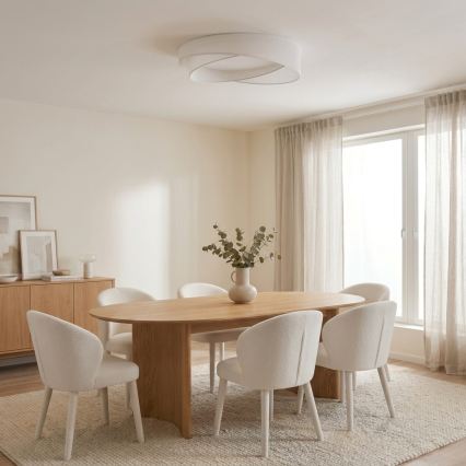 Brilagi - LED Stmívatelné stropní svítidlo VELVET TWIST LED/36W/230V 3000-6000K pr. 65 cm Wi-Fi Tuya Beacon bílá + dálkové ovládání