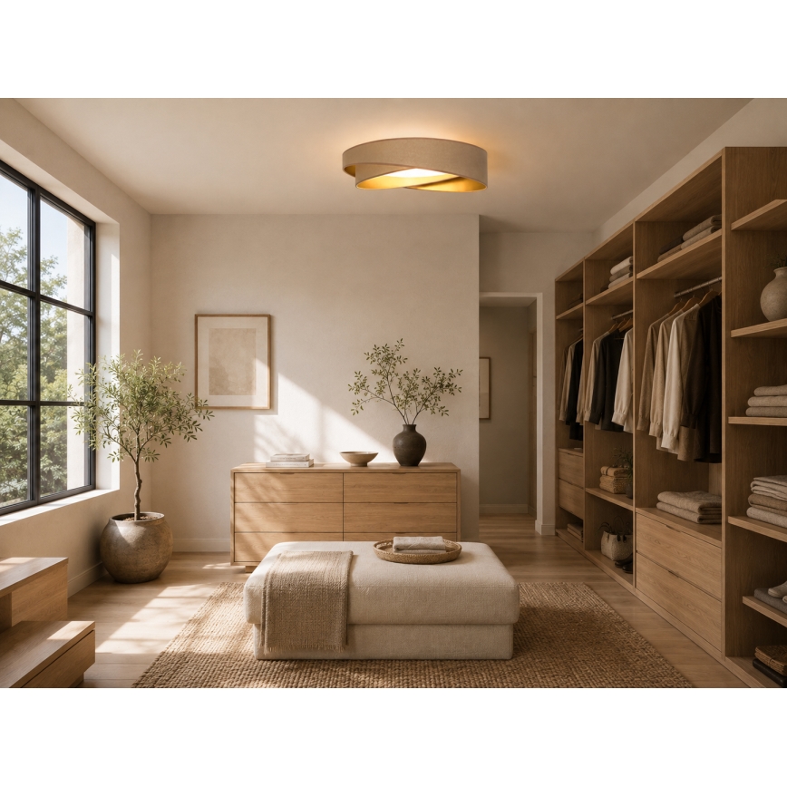 Brilagi - LED Stmívatelné stropní svítidlo VELVET TWIST LED/36W/230V 3000-6000K pr. 65 cm Wi-Fi Tuya Beacon bílá/zlatá + dálkové ovládání