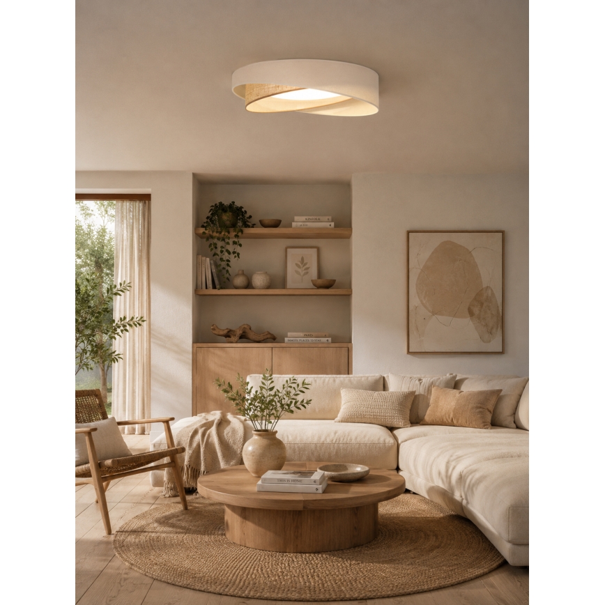 BRILAGI - LED Stmívatelné stropní svítidlo VELVET TWIST LED/36W/230V 3000-6000K pr. 65 cm Wi-Fi Tuya Beacon krémová/béžová + dálkové ovládání