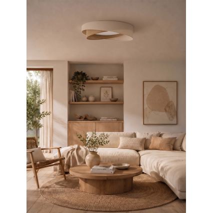 BRILAGI - LED Stmívatelné stropní svítidlo VELVET TWIST LED/36W/230V 3000-6000K pr. 65 cm Wi-Fi Tuya Beacon krémová/béžová + dálkové ovládání