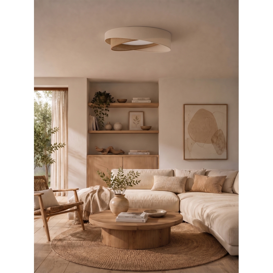 BRILAGI - LED Stmívatelné stropní svítidlo VELVET TWIST LED/36W/230V 3000-6000K pr. 65 cm Wi-Fi Tuya Beacon krémová/béžová + dálkové ovládání