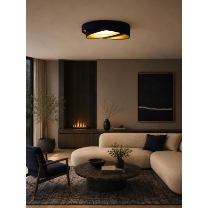 BRILAGI - LED Stmívatelné stropní svítidlo VELVET TWIST LED/36W/230V 3000-6000K pr. 65 cm Wi-Fi Tuya Beacon modrá/zlatá + dálkové ovládání