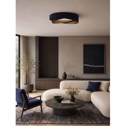 BRILAGI - LED Stmívatelné stropní svítidlo VELVET TWIST LED/36W/230V 3000-6000K pr. 65 cm Wi-Fi Tuya Beacon modrá/zlatá + dálkové ovládání