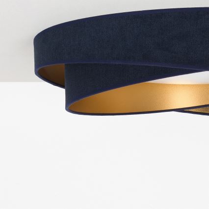 BRILAGI - LED Stmívatelné stropní svítidlo VELVET TWIST LED/36W/230V 3000-6000K pr. 65 cm Wi-Fi Tuya Beacon modrá/zlatá + dálkové ovládání