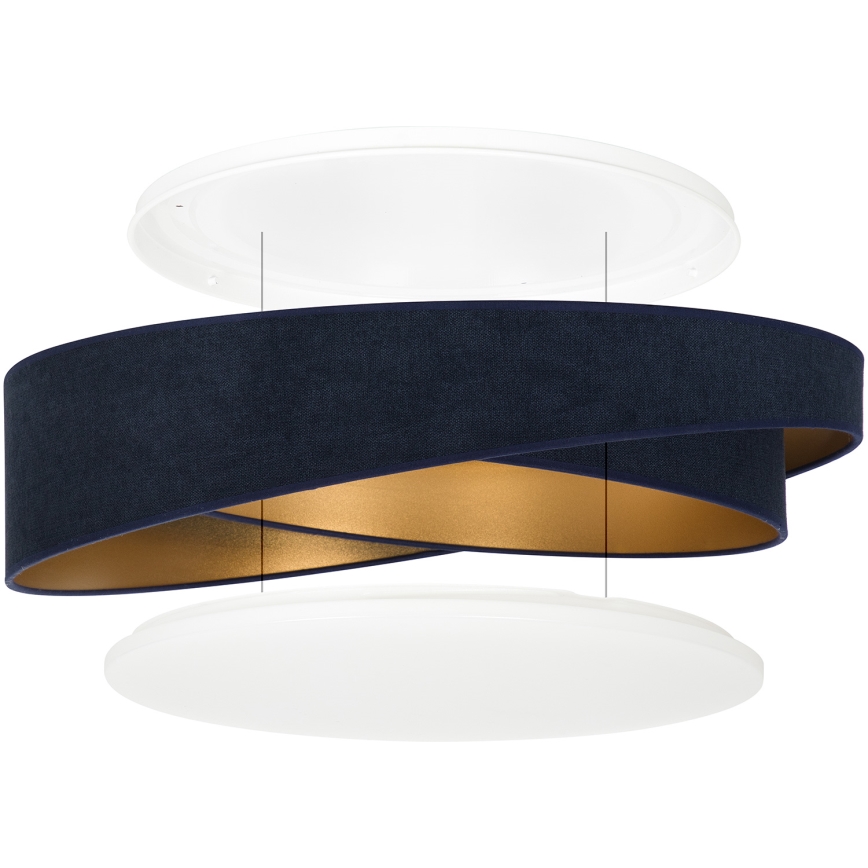 BRILAGI - LED Stmívatelné stropní svítidlo VELVET TWIST LED/36W/230V 3000-6000K pr. 65 cm Wi-Fi Tuya Beacon modrá/zlatá + dálkové ovládání