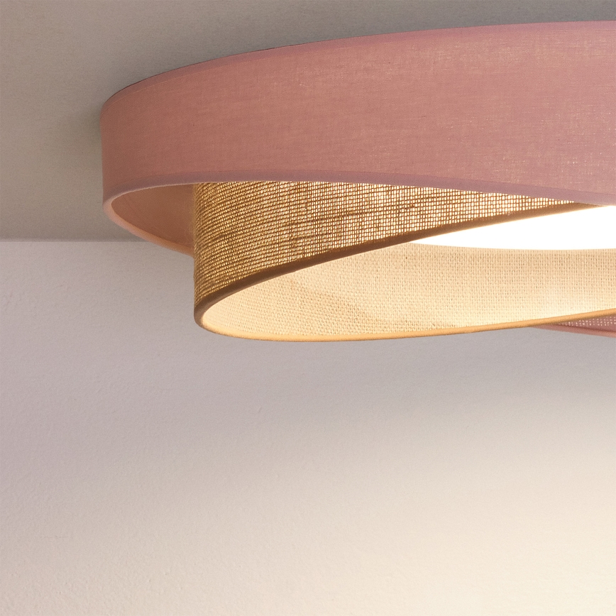 BRILAGI - LED Stmívatelné stropní svítidlo VELVET TWIST LED/36W/230V 3000-6000K pr. 65 cm Wi-Fi Tuya Beacon růžová/béžová + dálkové ovládání