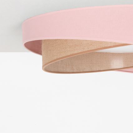 BRILAGI - LED Stmívatelné stropní svítidlo VELVET TWIST LED/36W/230V 3000-6000K pr. 65 cm Wi-Fi Tuya Beacon růžová/béžová + dálkové ovládání