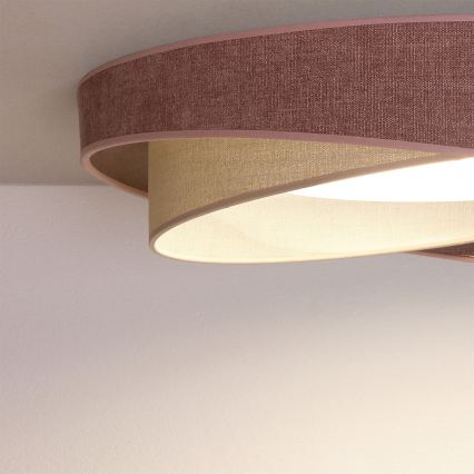 BRILAGI - LED Stmívatelné stropní svítidlo VELVET TWIST LED/36W/230V 3000-6000K pr. 65 cm Wi-Fi Tuya Beacon růžová/krémová + dálkové ovládání