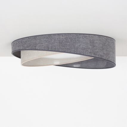 Brilagi - LED Stmívatelné stropní svítidlo VELVET TWIST LED/36W/230V 3000-6000K pr. 65 cm Wi-Fi Tuya Beacon šedá/krémová + dálkové ovládání