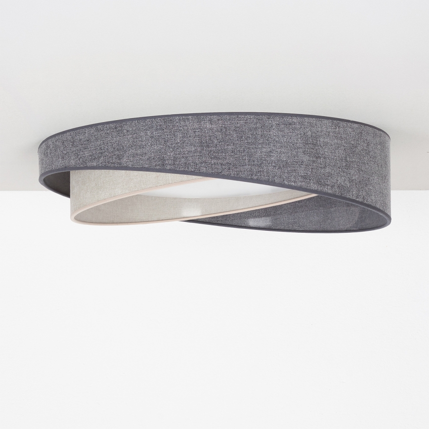 Brilagi - LED Stmívatelné stropní svítidlo VELVET TWIST LED/36W/230V 3000-6000K pr. 65 cm Wi-Fi Tuya Beacon šedá/krémová + dálkové ovládání