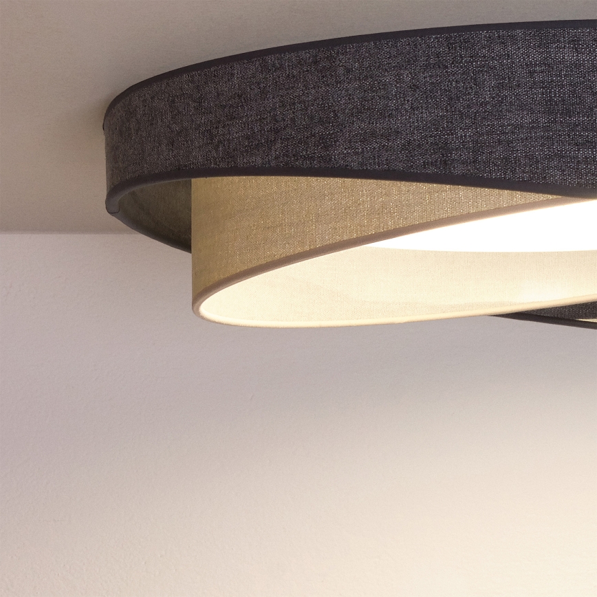 Brilagi - LED Stmívatelné stropní svítidlo VELVET TWIST LED/36W/230V 3000-6000K pr. 65 cm Wi-Fi Tuya Beacon šedá/krémová + dálkové ovládání