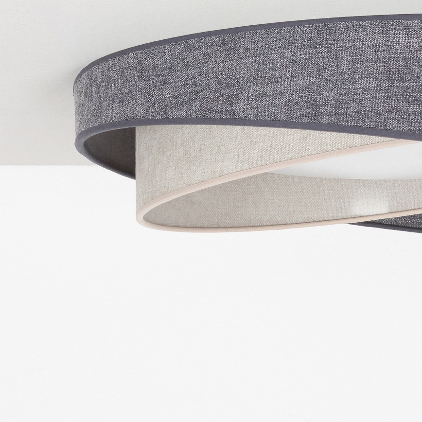 Brilagi - LED Stmívatelné stropní svítidlo VELVET TWIST LED/36W/230V 3000-6000K pr. 65 cm Wi-Fi Tuya Beacon šedá/krémová + dálkové ovládání