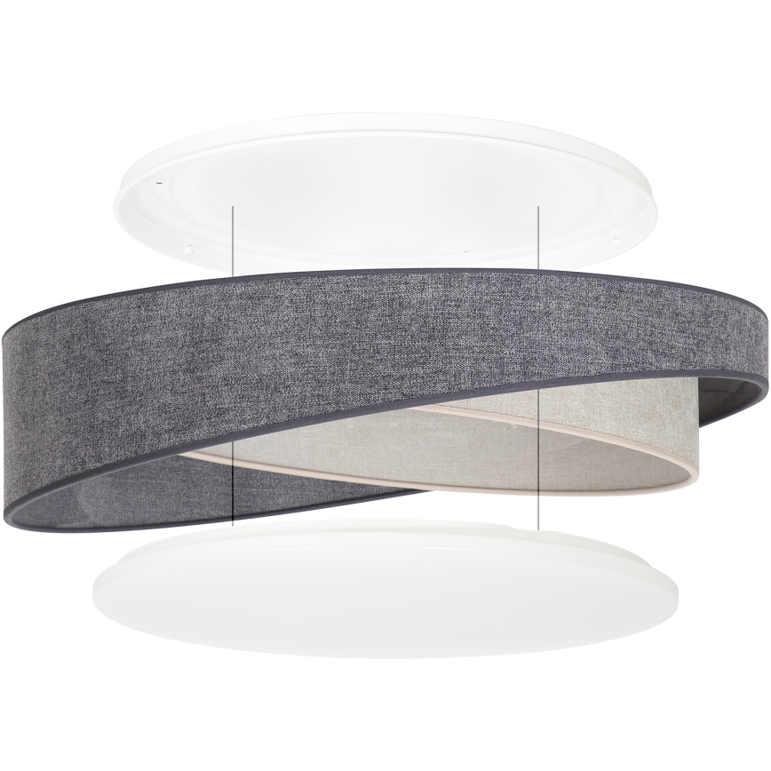 Brilagi - LED Stmívatelné stropní svítidlo VELVET TWIST LED/36W/230V 3000-6000K pr. 65 cm Wi-Fi Tuya Beacon šedá/krémová + dálkové ovládání