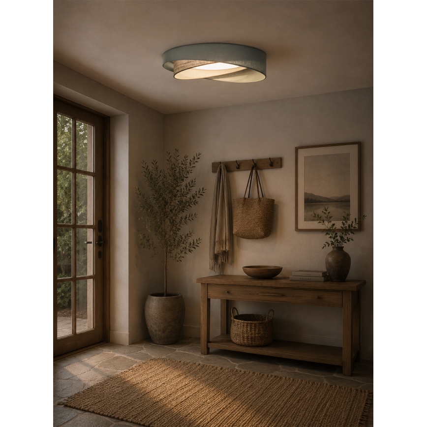 Brilagi - LED Stmívatelné stropní svítidlo VELVET TWIST LED/36W/230V 3000-6000K pr. 65 cm Wi-Fi Tuya Beacon zelená/béžová + dálkové ovládání