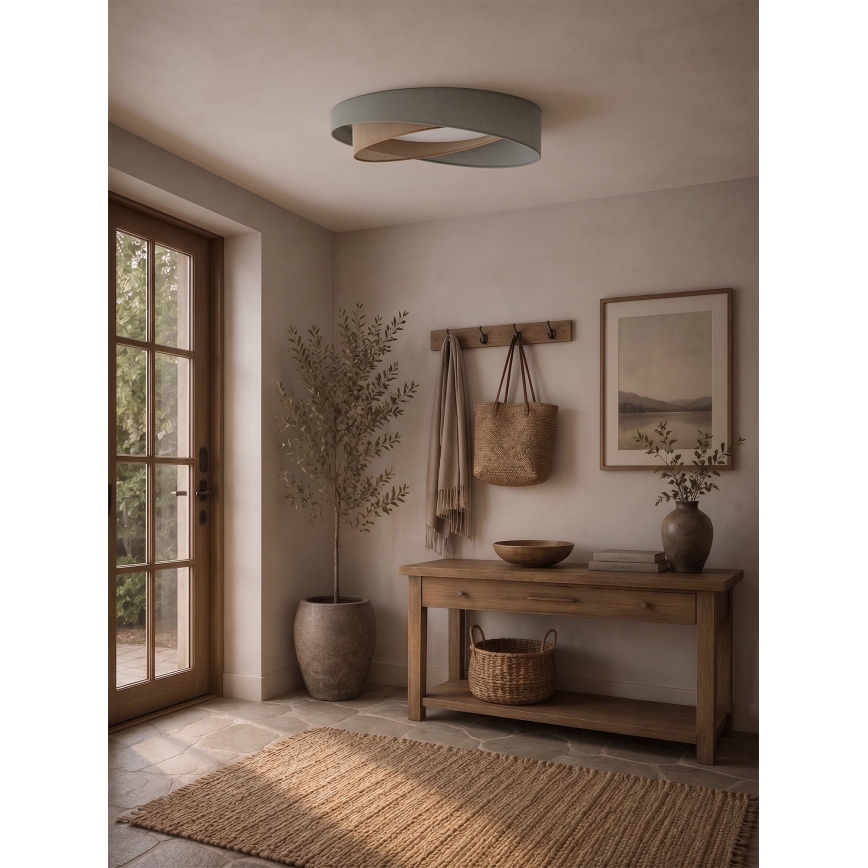 Brilagi - LED Stmívatelné stropní svítidlo VELVET TWIST LED/36W/230V 3000-6000K pr. 65 cm Wi-Fi Tuya Beacon zelená/béžová + dálkové ovládání