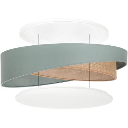 Brilagi - LED Stmívatelné stropní svítidlo VELVET TWIST LED/36W/230V 3000-6000K pr. 65 cm Wi-Fi Tuya Beacon zelená/béžová + dálkové ovládání