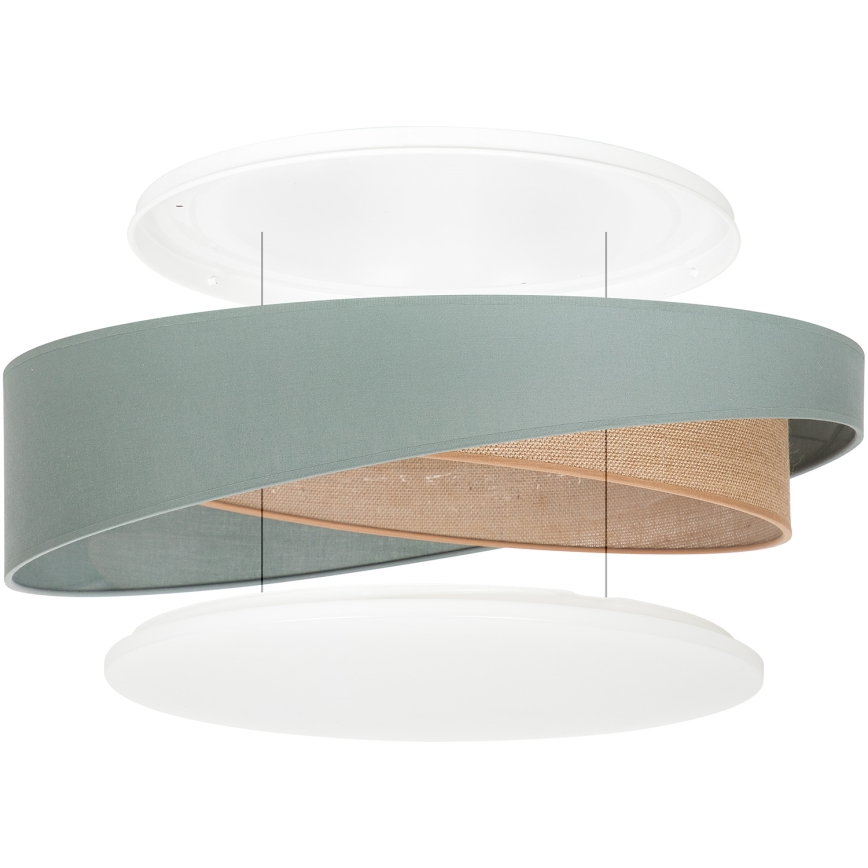 Brilagi - LED Stmívatelné stropní svítidlo VELVET TWIST LED/36W/230V 3000-6000K pr. 65 cm Wi-Fi Tuya Beacon zelená/béžová + dálkové ovládání