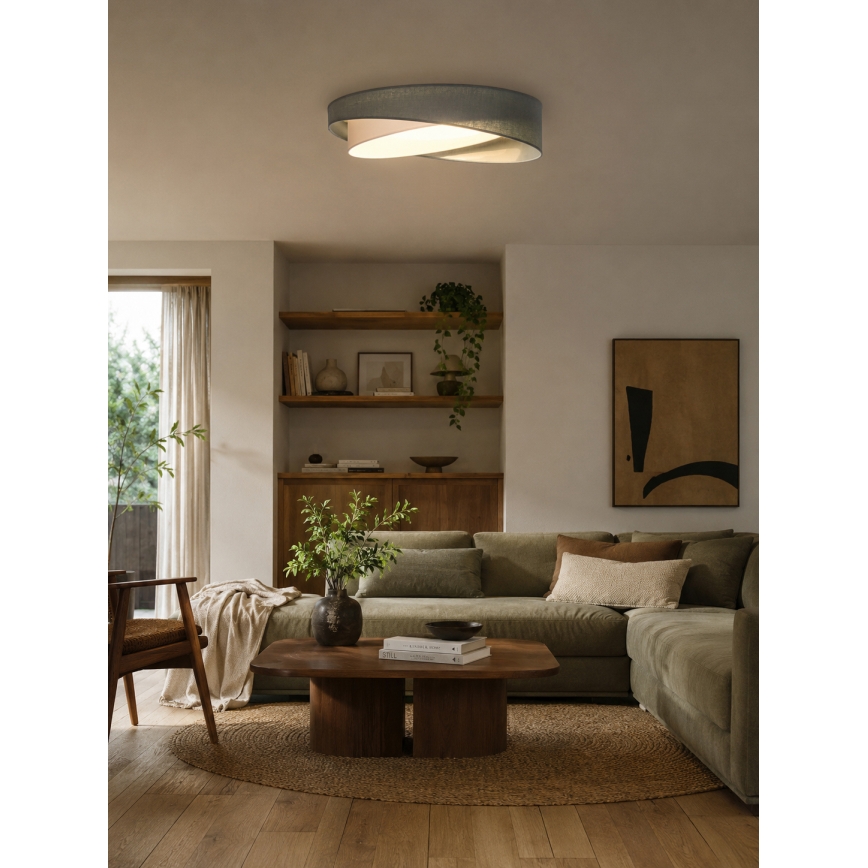 Brilagi - LED Stmívatelné stropní svítidlo VELVET TWIST LED/36W/230V 3000-6000K pr. 65 cm Wi-Fi Tuya Beacon zelená/bílá + dálkové ovládání