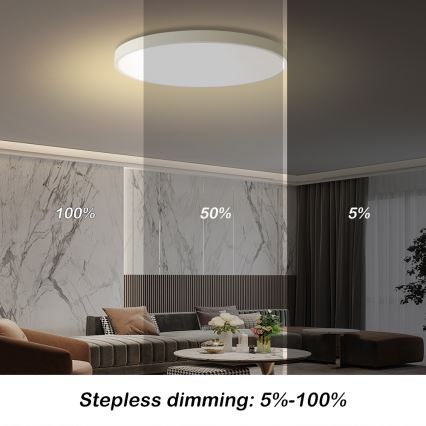 Brilagi - LED Stmívatelné stropní svítidlo POOL SMART LED/100W/230V 3000-6000K pr. 80 cm Wi-Fi Tuya bílá + dálkové ovládání