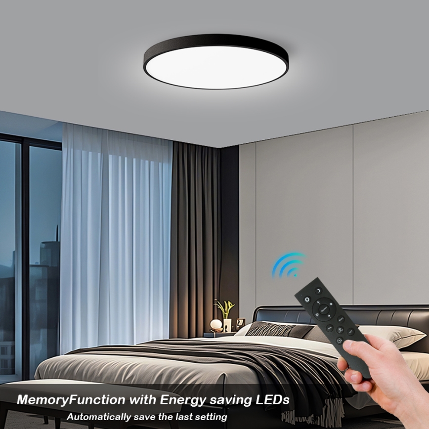 Brilagi - LED Stmívatelné stropní svítidlo POOL SMART LED/128W/230V 3000-6000K pr. 100 cm Wi-Fi Tuya černá + dálkové ovládání