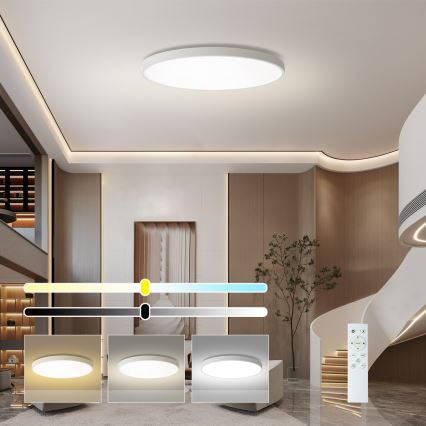 Brilagi - LED Stmívatelné stropní svítidlo POOL SMART LED/180W/230V 3000-6000K pr. 120 cm Wi-Fi Tuya bílá + dálkové ovládání