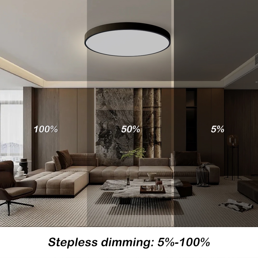 Brilagi - LED Stmívatelné stropní svítidlo POOL SMART LED/180W/230V 3000-6000K pr. 120 cm Wi-Fi Tuya černá + dálkové ovládání