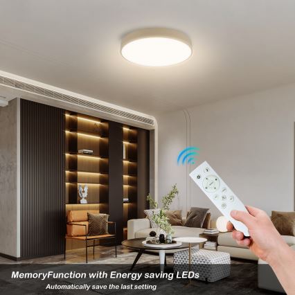 Brilagi - LED Stmívatelné stropní svítidlo POOL SMART LED/48W/230V 3000-6000K pr. 40 cm Wi-Fi Tuya béžová + dálkové ovládání