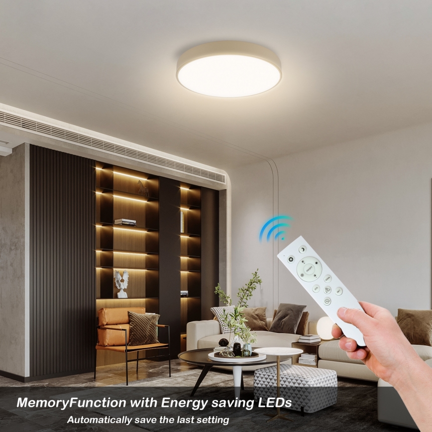 Brilagi - LED Stmívatelné stropní svítidlo POOL SMART LED/48W/230V 3000-6000K pr. 40 cm Wi-Fi Tuya béžová + dálkové ovládání