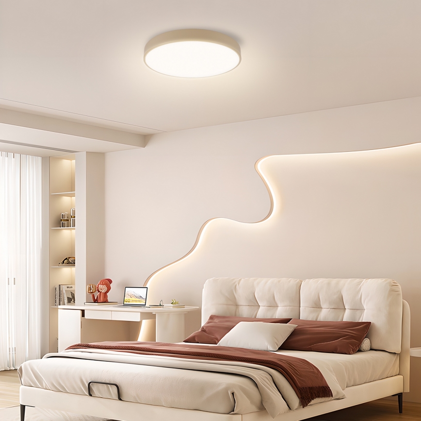 Brilagi - LED Stmívatelné stropní svítidlo POOL LED/48W/230V 3000-6000K pr. 40 cm béžová + dálkové ovládání