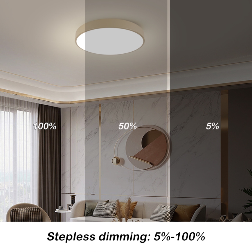 Brilagi - LED Stmívatelné stropní svítidlo POOL LED/60W/230V 3000-6000K pr. 60 cm béžová + dálkové ovládání
