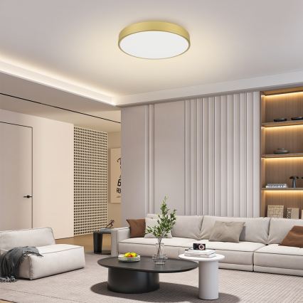 Brilagi - LED Stmívatelné stropní svítidlo POOL LED/60W/230V 3000-6000K pr. 60 cm zlatá + dálkové ovládání