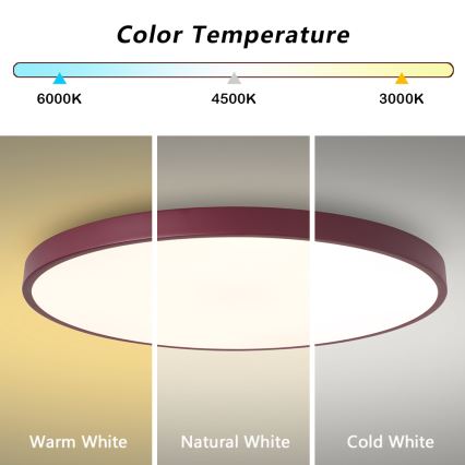 Brilagi - LED Stmívatelné svítidlo POOL SMART LED/100W/230V pr. 80 cm Wi-Fi Tuya + dálkové ovládání burgundy