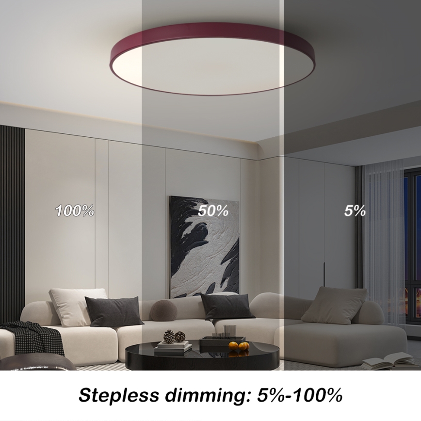 Brilagi - LED Stmívatelné svítidlo POOL SMART LED/100W/230V pr. 80 cm Wi-Fi Tuya + dálkové ovládání burgundy