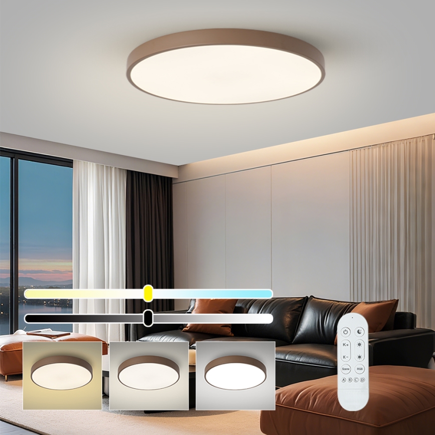 Brilagi - LED Stmívatelné svítidlo POOL SMART LED/100W/230V pr. 80 cm Wi-Fi Tuya + dálkové ovládání hnědá