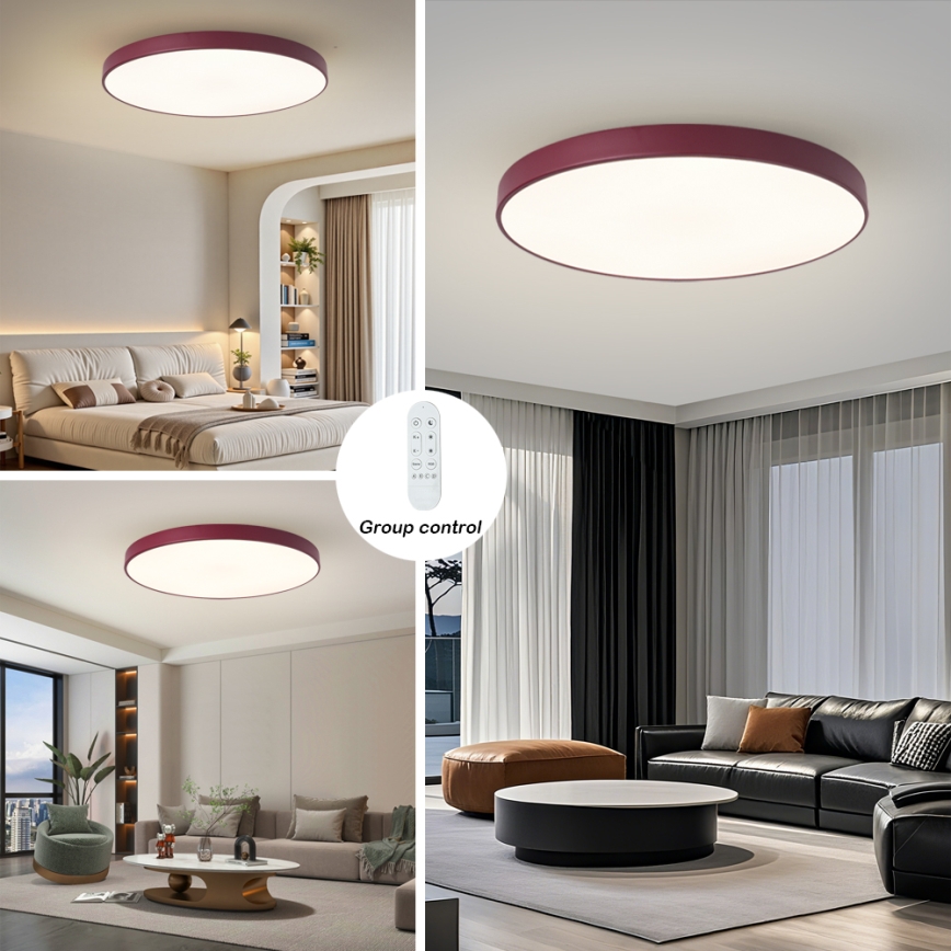 Brilagi - LED Stmívatelné svítidlo POOL SMART LED/128W/230V pr. 100 cm Wi-Fi Tuya + dálkové ovládání burgundy