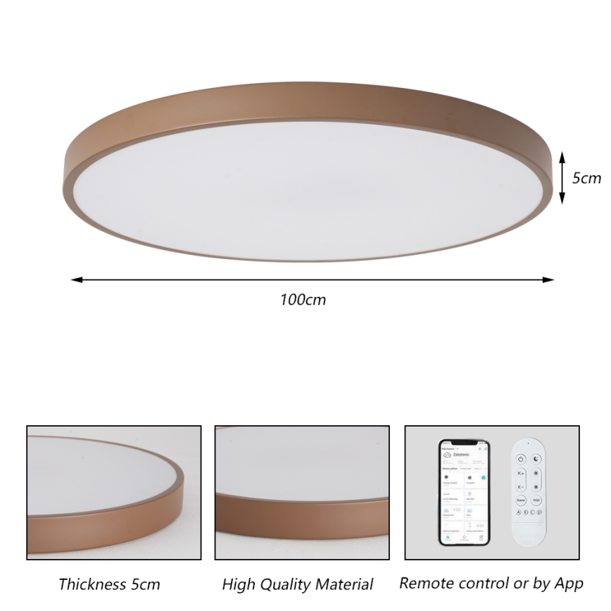 Brilagi - LED Stmívatelné svítidlo POOL SMART LED/128W/230V pr. 100 cm Wi-Fi Tuya + dálkové ovládání hnědá