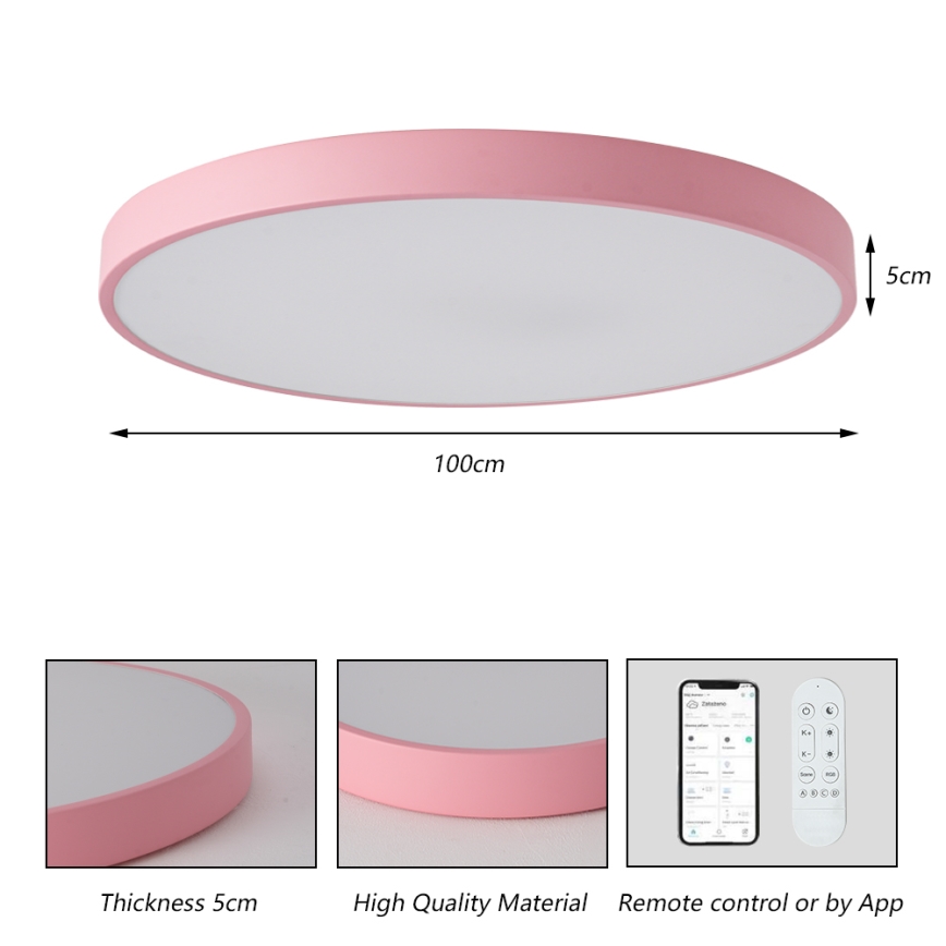 Brilagi - LED Stmívatelné svítidlo POOL SMART LED/128W/230V pr. 100 cm Wi-Fi Tuya + dálkové ovládání růžová