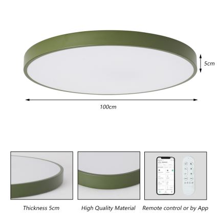 Brilagi - LED Stmívatelné svítidlo POOL SMART LED/128W/230V pr. 100 cm Wi-Fi Tuya + dálkové ovládání zelená