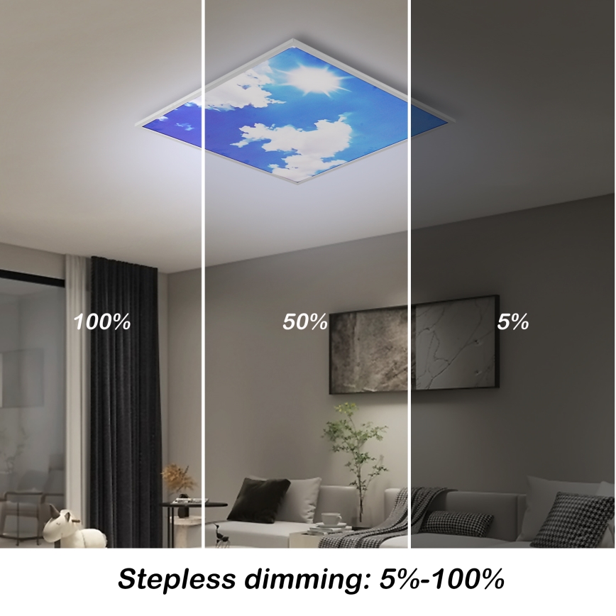 Brilagi - LED Stmívatelné stropní svítidlo SLIMFRAME SKY LED/58W/230V 60x60 cm 3000-6000K stříbrná/modrá + dálkové ovládání