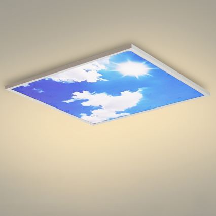 Brilagi - LED Stmívatelné stropní svítidlo SLIMFRAME SKY LED/58W/230V 60x60 cm 3000-6000K stříbrná/modrá + dálkové ovládání