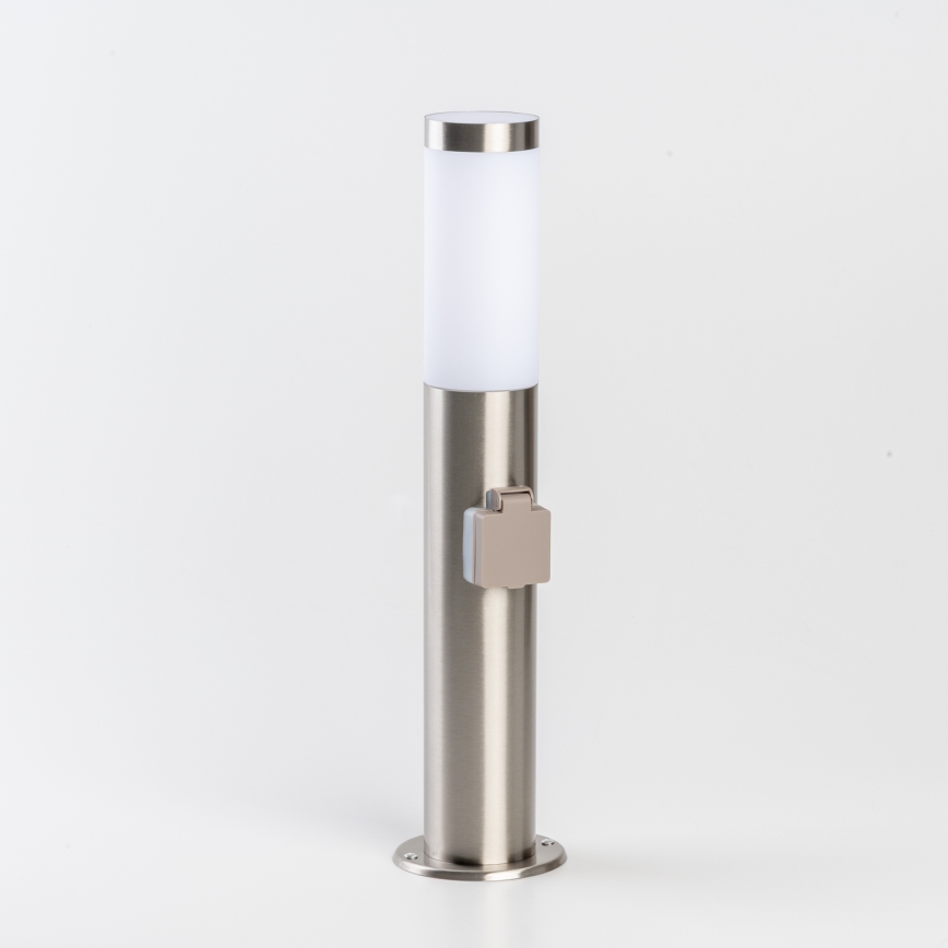 BRILAGI - LED Stmívatelná venkovní lampa se zásuvkou ELIA 1xE27/6W/230V 2700-6500K IP44 Wi-Fi 50 cm matný chrom