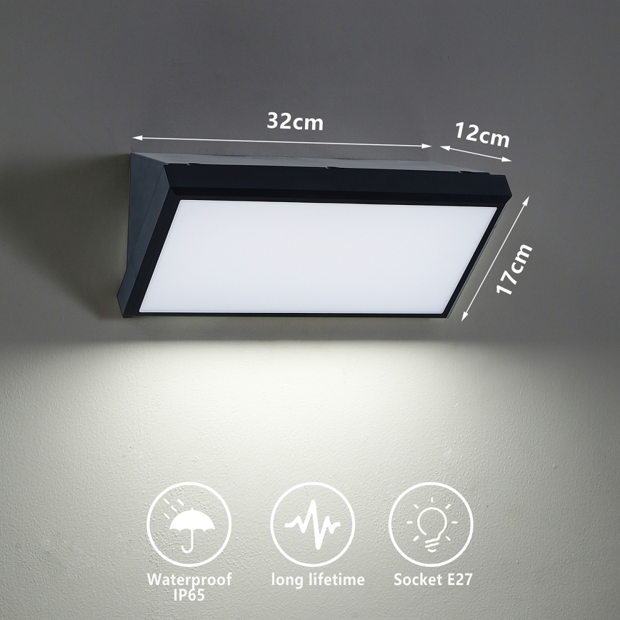 Brilagi - LED Stmívatelné venkovní nástěnné svítidlo TRIANGLE 1xE27/6W/230V 2700-6500K IP65 černá