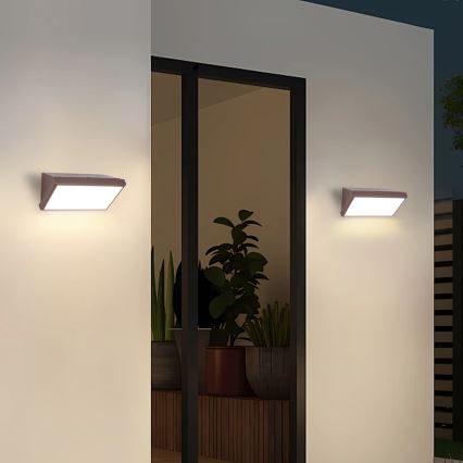 Brilagi - LED Stmívatelné venkovní nástěnné svítidlo TRIANGLE 1xE27/6W/230V 2700-6500K IP65 hnědá